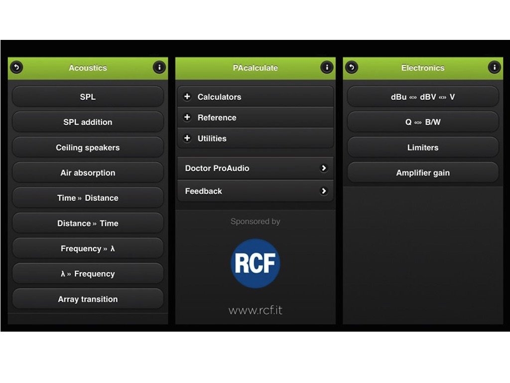 Rcf Sponsors Pacalculate App For Pro Audio Industry Church